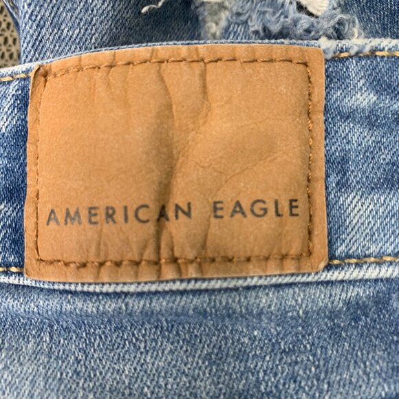 American Eagle Distressed Skinny Jeans Size 2 Regular Light Wash Next Level Stre - Picture 9 of 10